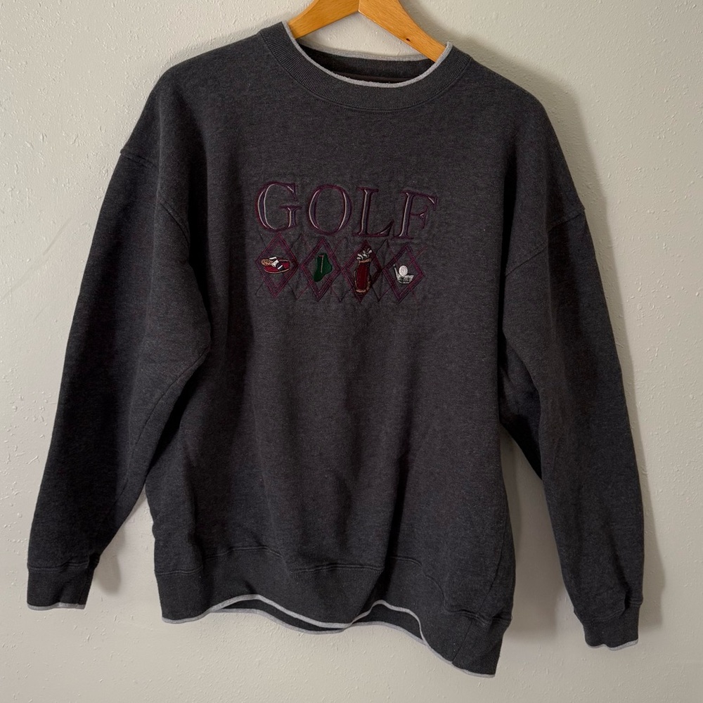 Vintage Mccc Sportswear Golf Embroidery Gray Sweatshirt Size XL